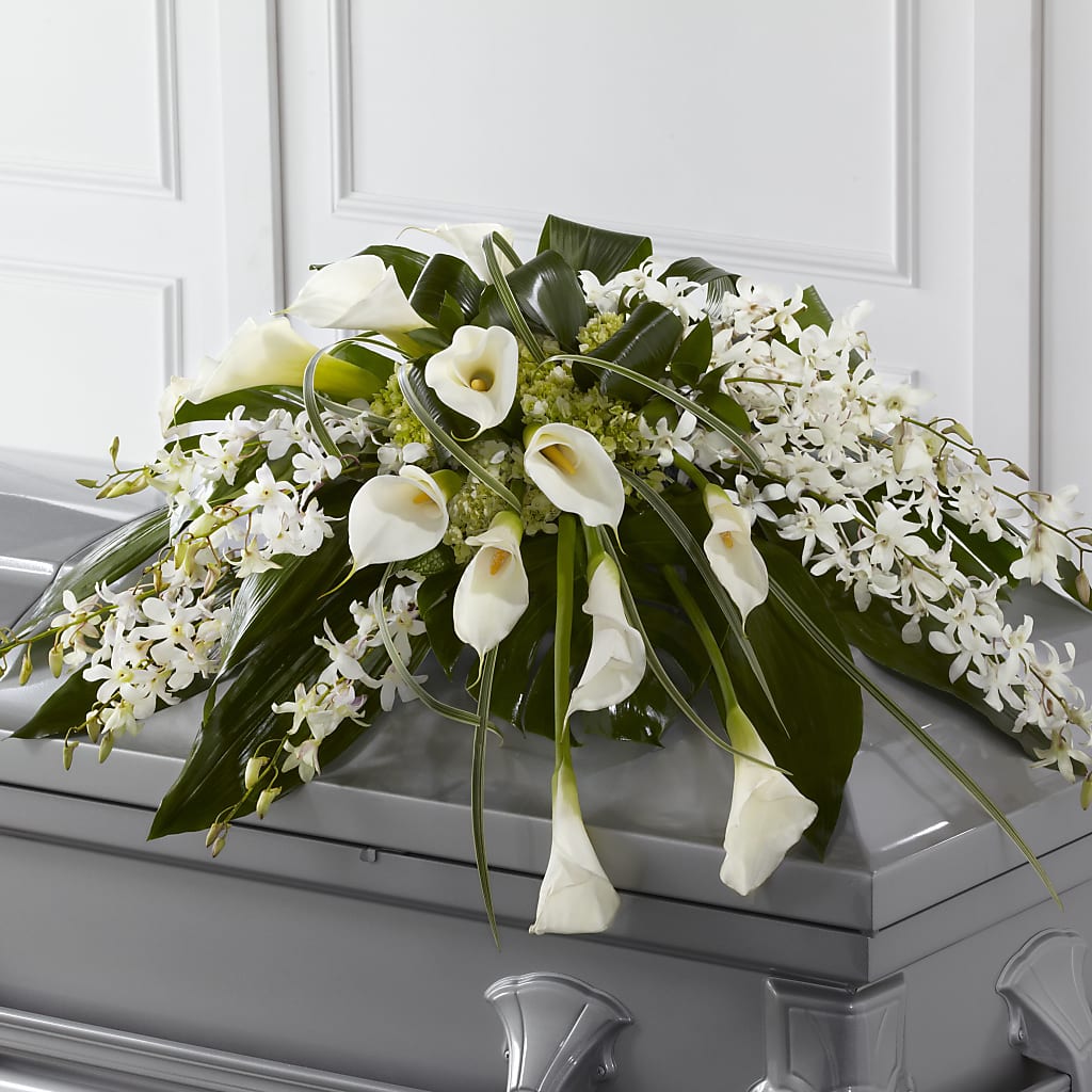 Angel Wings Casket Spray – Kenyon Ave Floral Co Inc, Wakefield RI