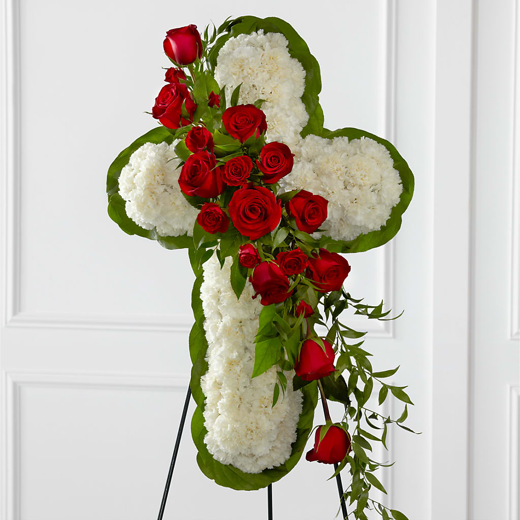 Floral Cross Easel – Kenyon Ave Floral Co Inc, Wakefield RI
