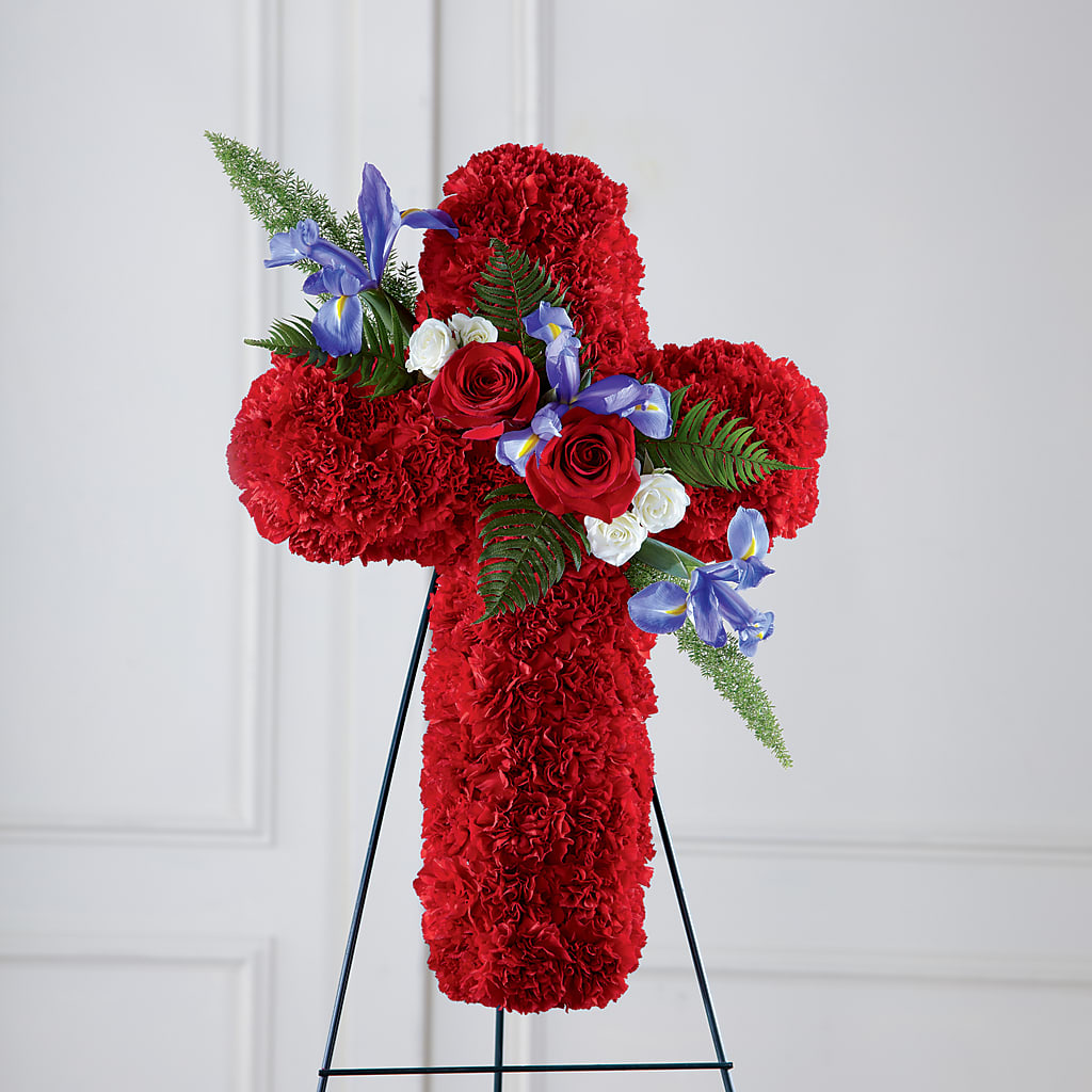 Faithful Hero Floral Cross – Kenyon Ave Floral Co Inc, Wakefield RI