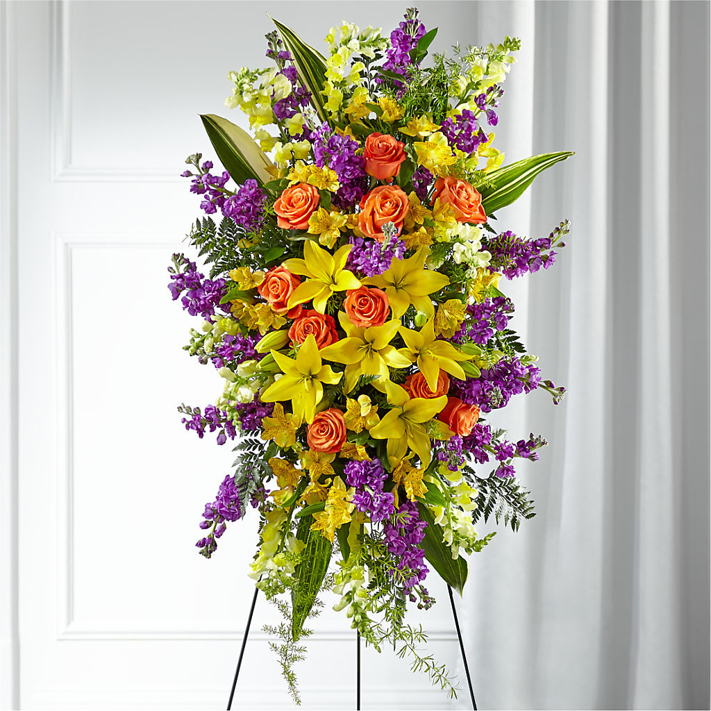 Thoughtful Prayers Standing Spray – Kenyon Ave Floral Co Inc, Wakefield RI