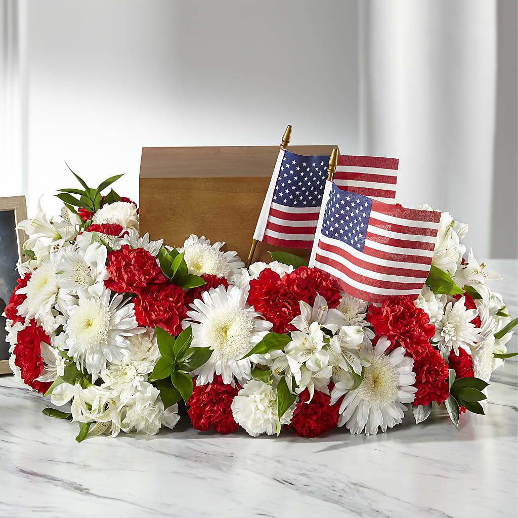 Spirit of Patriotism Cremation Adornment – Kenyon Ave Floral Co Inc, Wakefield RI