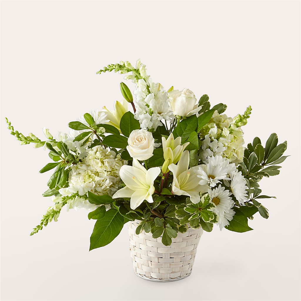 Ivory Elegance Floral Basket – Kenyon Ave Floral Co Inc, Wakefield RI