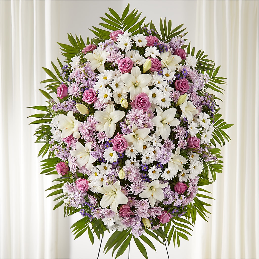 Surrounded by Love Standing Spray – Kenyon Ave Floral Co Inc, Wakefield RI