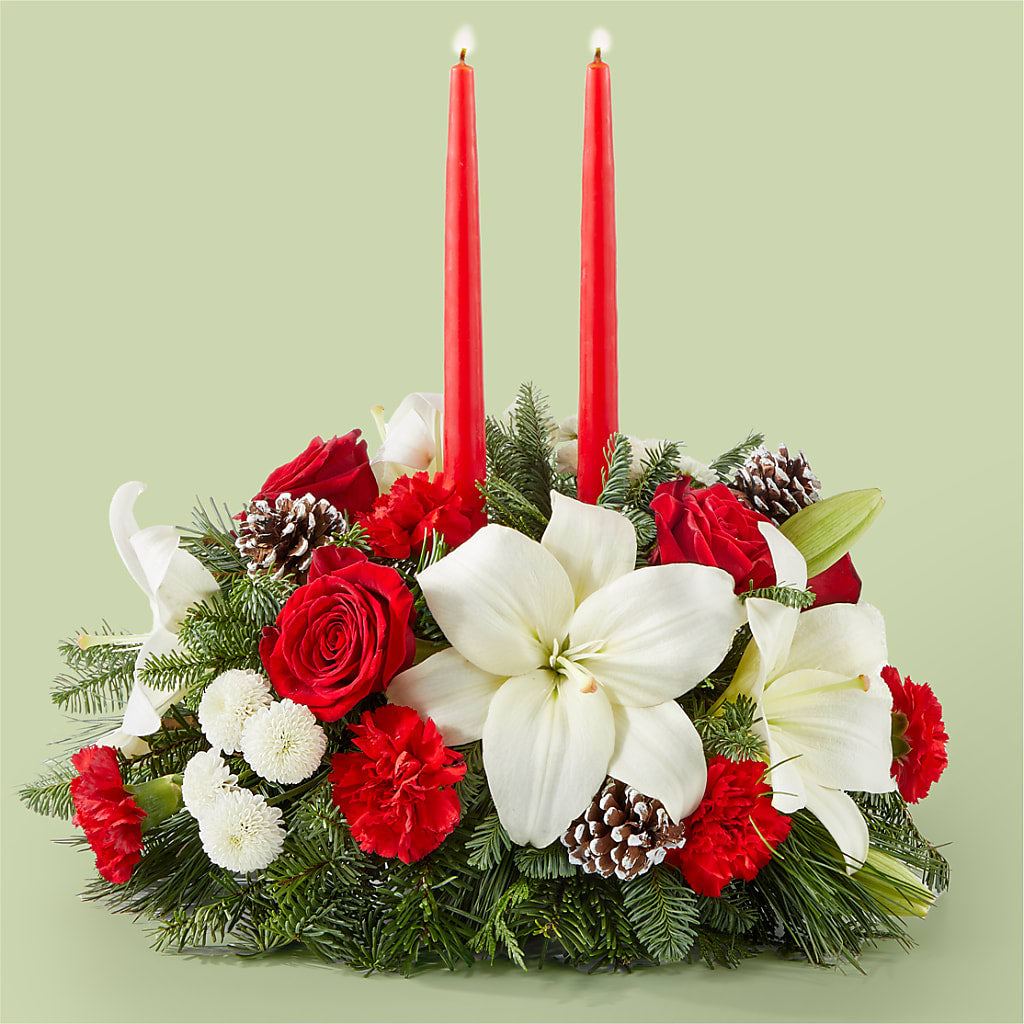 Seasonal Festivities Centerpiece – Kenyon Ave Floral Co Inc, Wakefield RI