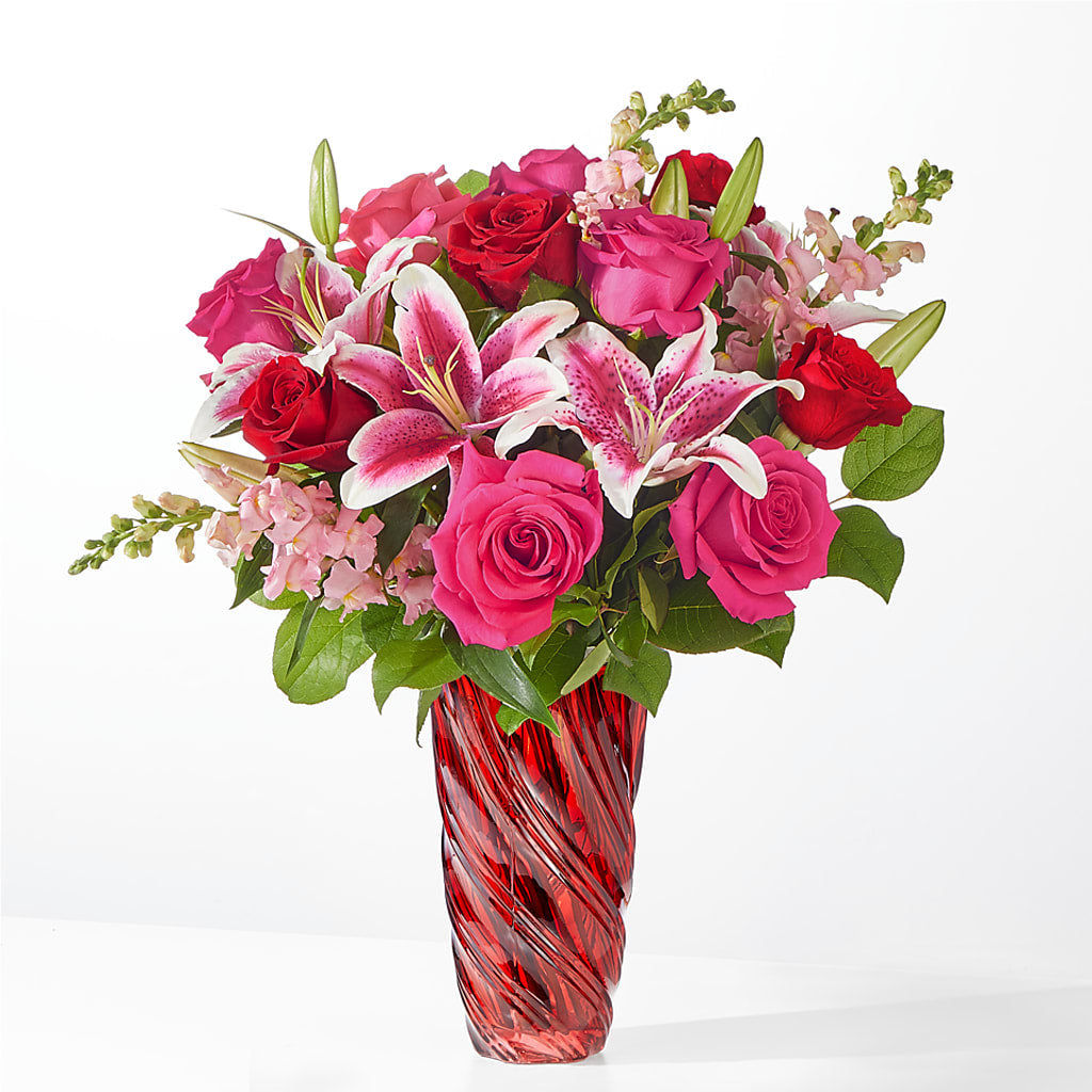 Always You Bouquet with Luxe Swirl Vase – Kenyon Ave Floral Co Inc, Wakefield RI