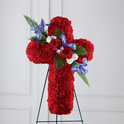 Faithful Hero Floral Cross –  Kenyon Ave Floral Co Inc, Wakefield RI
