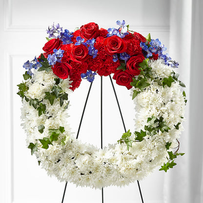 Patriotic Passion Wreath –  Kenyon Ave Floral Co Inc, Wakefield RI