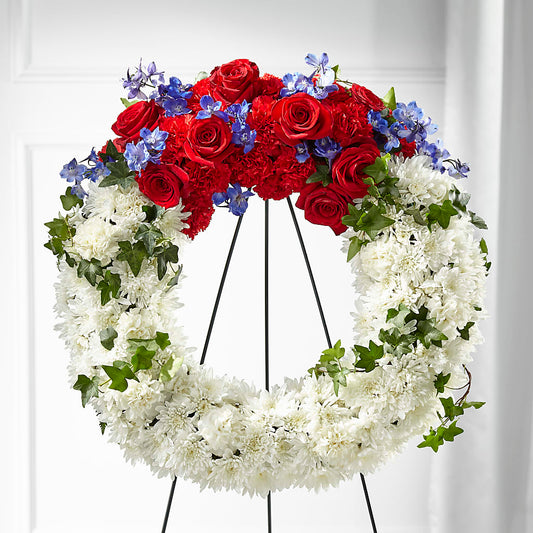 Patriotic Passion Wreath –  Kenyon Ave Floral Co Inc, Wakefield RI