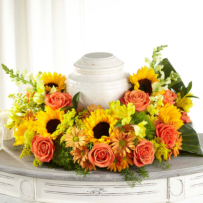 Faithful Sunflower Cremation Adornment –  Kenyon Ave Floral Co Inc, Wakefield RI