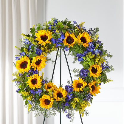 Bright Rays Wreath –  Kenyon Ave Floral Co Inc, Wakefield RI